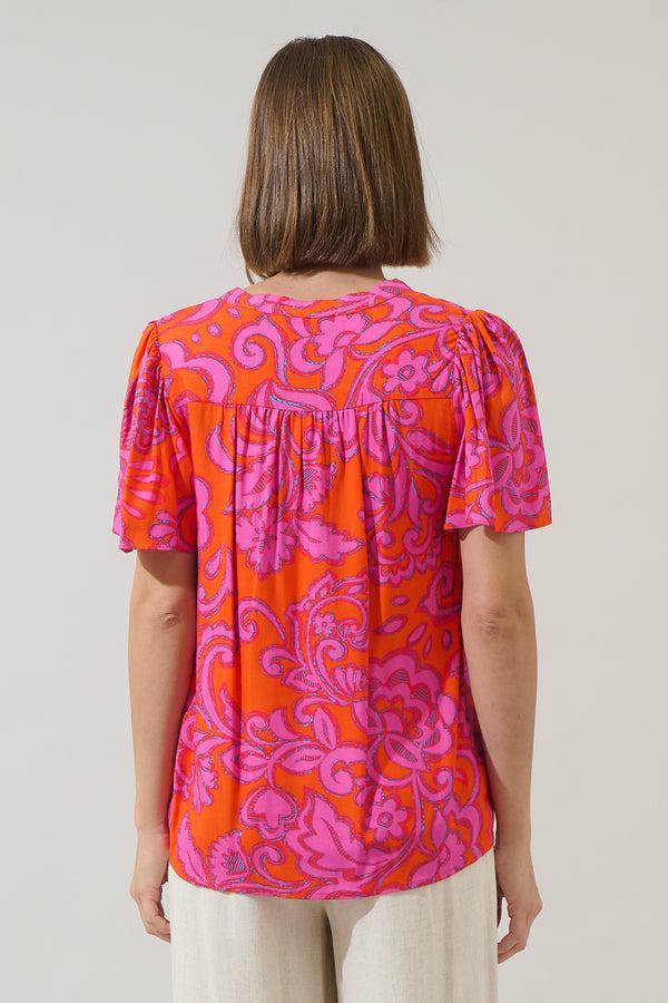 Sugarlips Marinda Floral Mivie Pleated Top