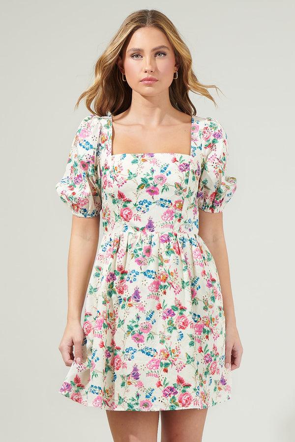 Sugarlips Marley Floral Eyelet Mini Dress