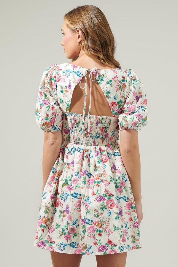Sugarlips Marley Floral Eyelet Mini Dress
