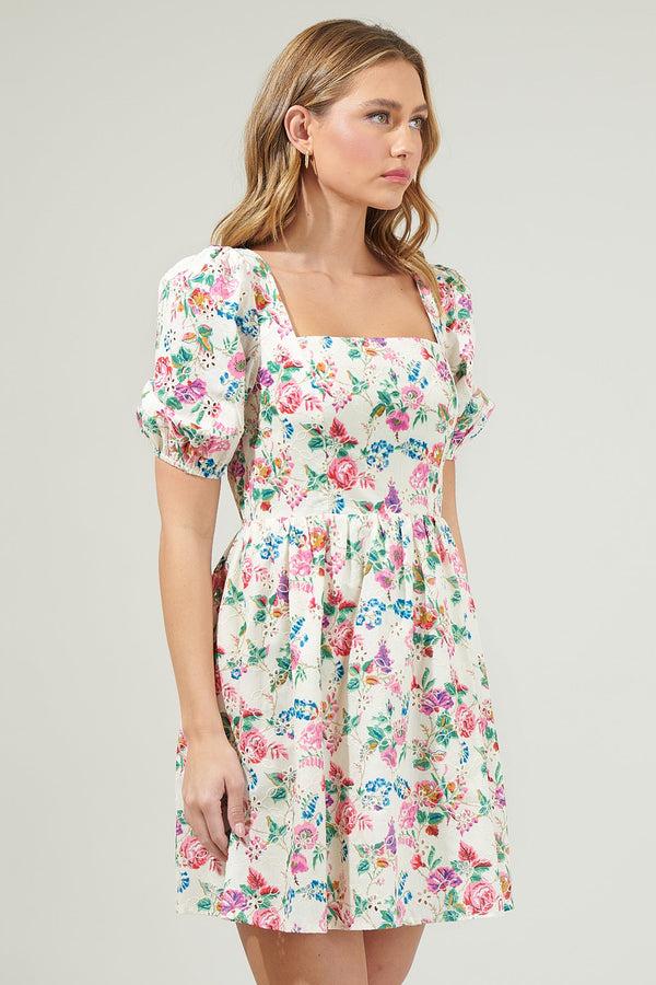 Sugarlips Marley Floral Eyelet Mini Dress