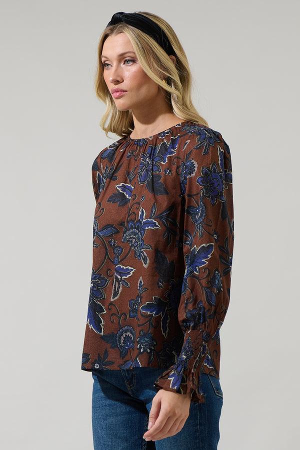 Sugarlips Marlina Floral Jazline Long Sleeve Top