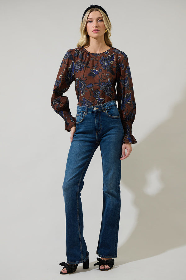 Sugarlips Marlina Floral Jazline Long Sleeve Top