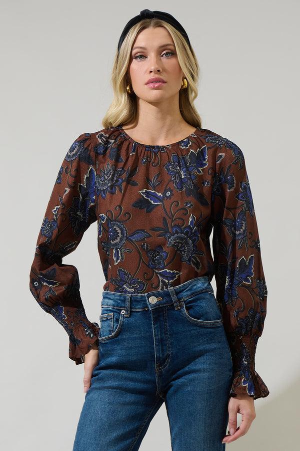 sugarlips Marlina Floral Jazline Long Sleeve Top
