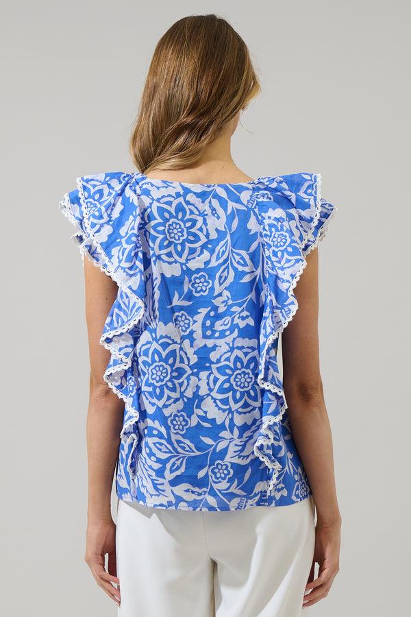 Sugarlips Marny Floral Ziva Ruffle Blouse