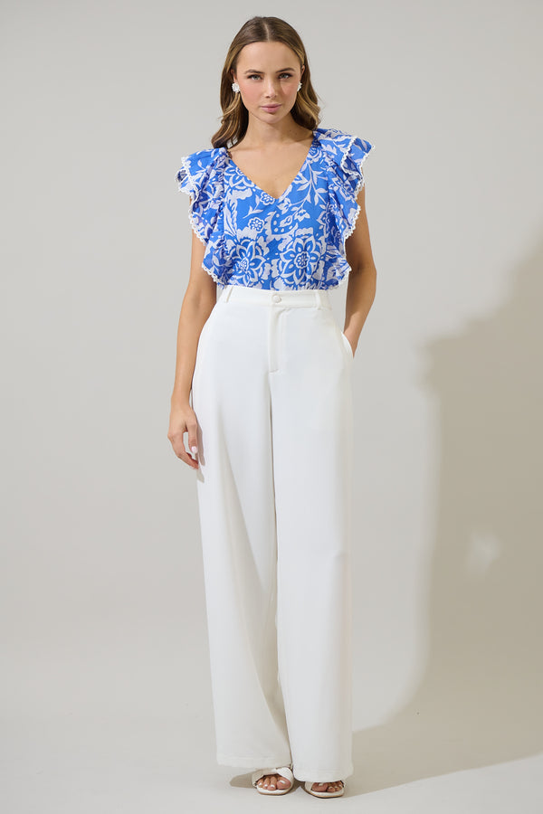 Sugarlips Marny Floral Ziva Ruffle Blouse