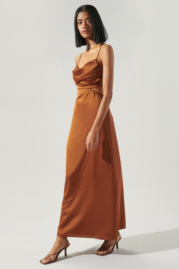 Sugarlips Marva Cowl Neck Cutout Midi Dress