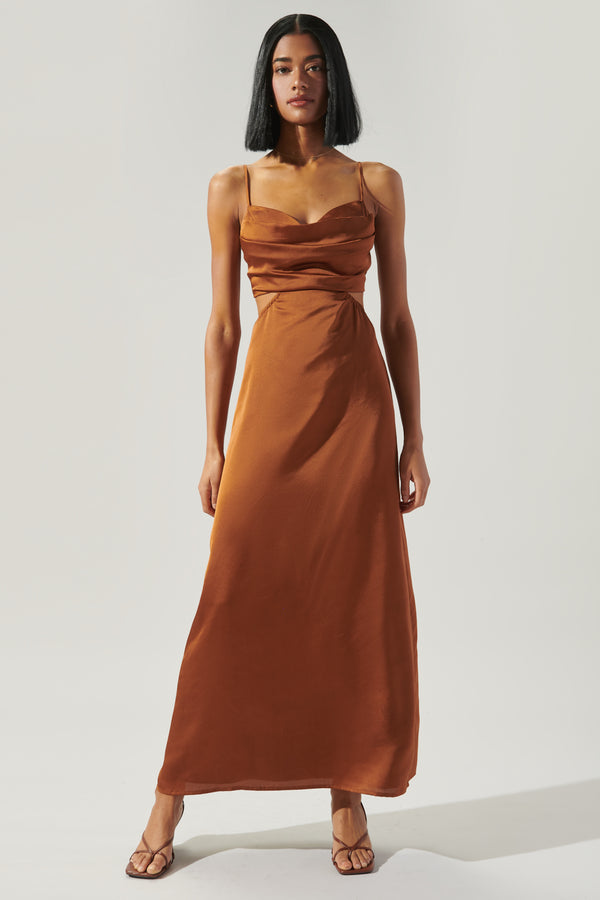 Sugarlips Marva Cowl Neck Cutout Midi Dress