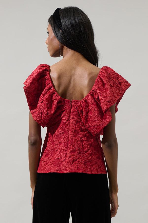 Sugarlips Maryn Jacquard Luci Babydoll Top