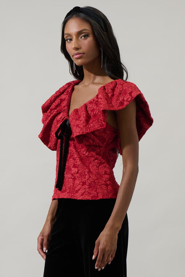 Sugarlips Maryn Jacquard Luci Babydoll Top
