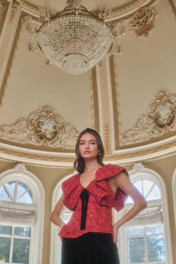sugarlips Maryn Jacquard Luci Babydoll Top