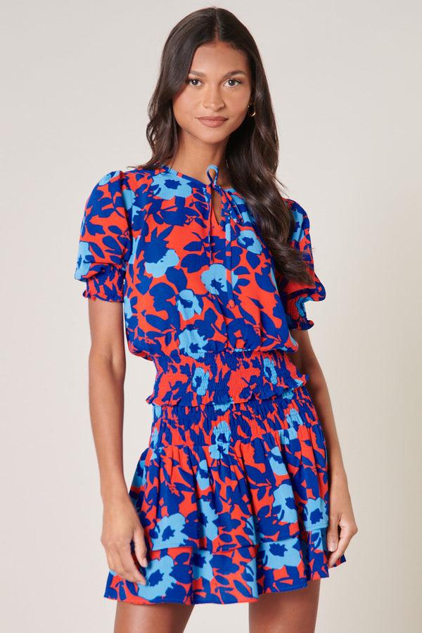 sugarlips Matador Floral Eclipse Smocked Top