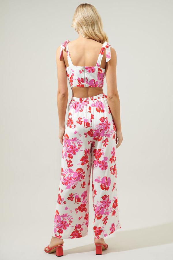 Sugarlips Maui Floral Harley Cutout Jumpsuit