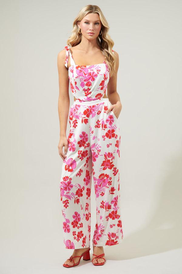 sugarlips Maui Floral Harley Cutout Jumpsuit