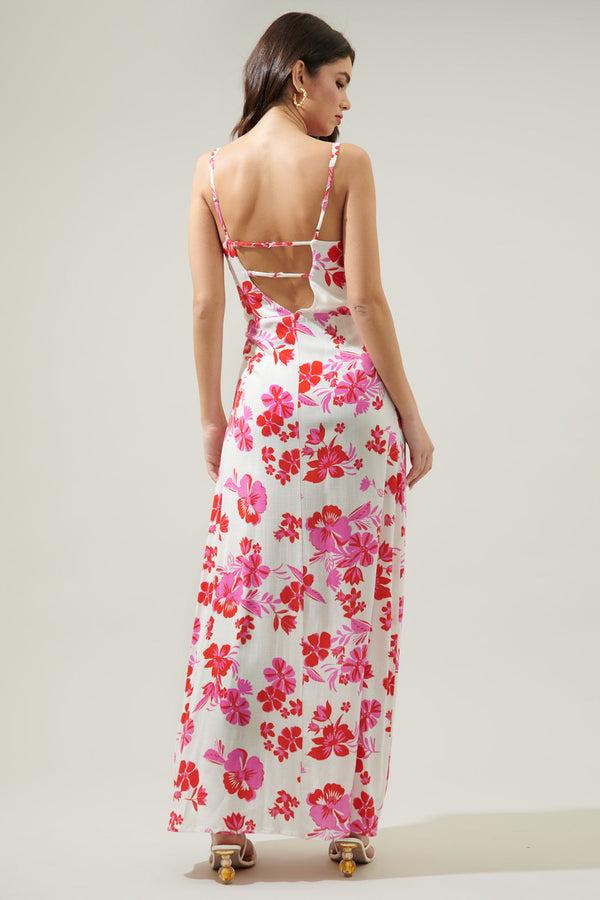 Sugarlips Maui Floral Portia Open Back Maxi Dress