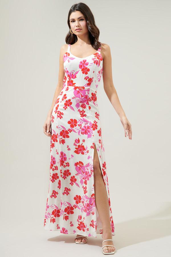 Sugarlips Maui Floral Portia Open Back Maxi Dress