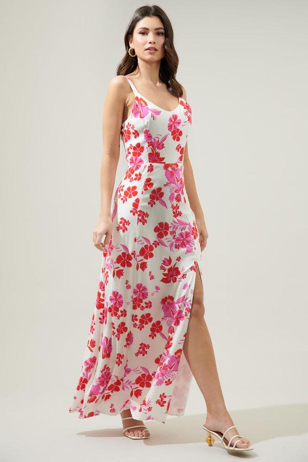 Sugarlips Maui Floral Portia Open Back Maxi Dress