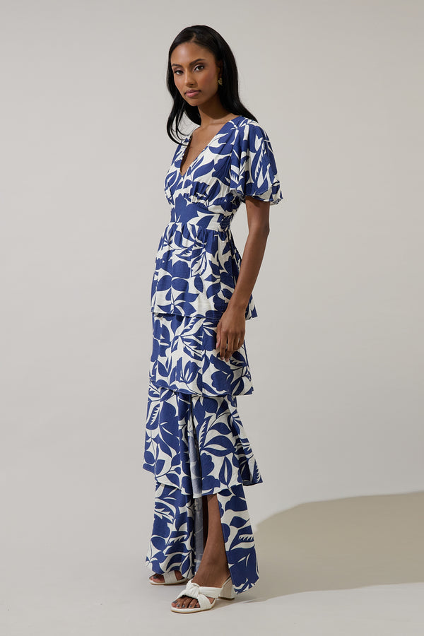 Sugarlips Maurea Floral Amabel Tiered Maxi Dress