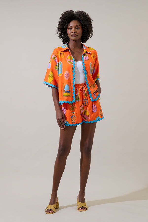 Sugarlips Maury Postcard Halle Drawstring Shorts