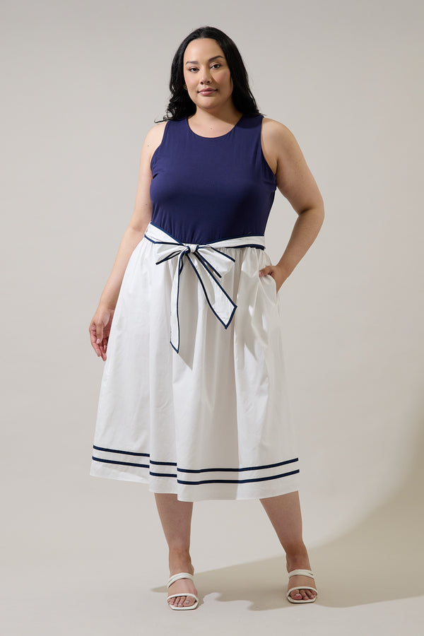 sugarlips Mavie Color Block Midi Dress Curve