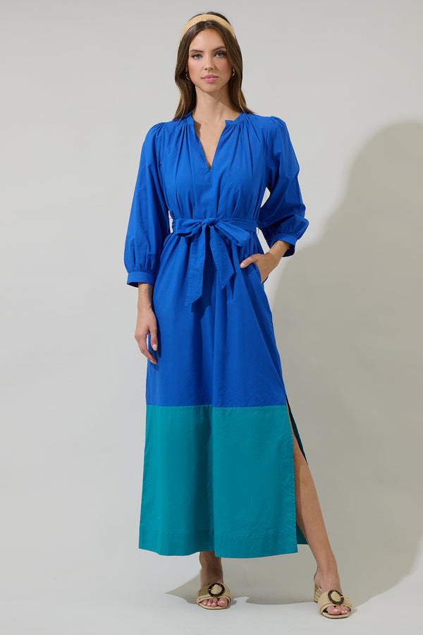 sugarlips Mayfield Bay Color Block Maxi Dress
