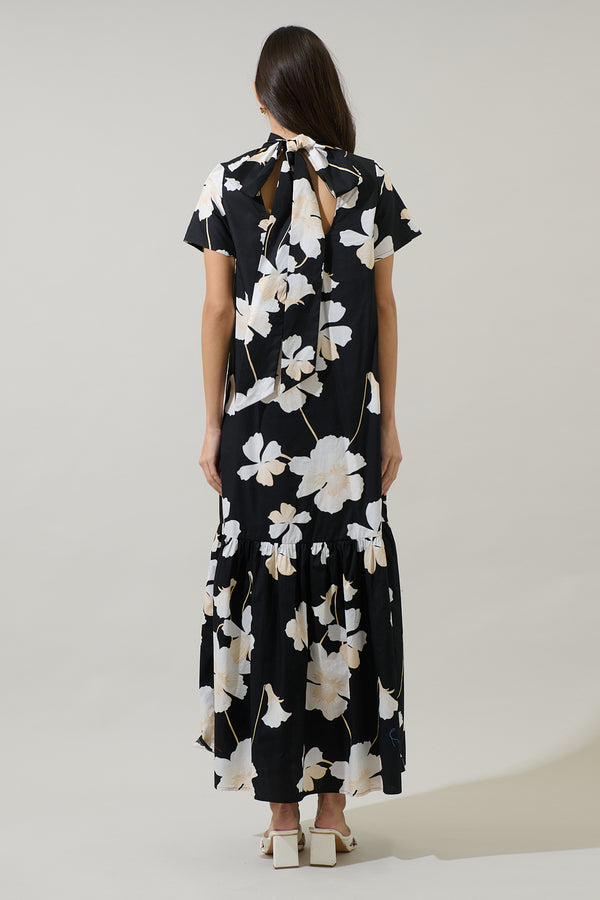 Sugarlips Medina Floral Dime Mockneck Maxi Dress