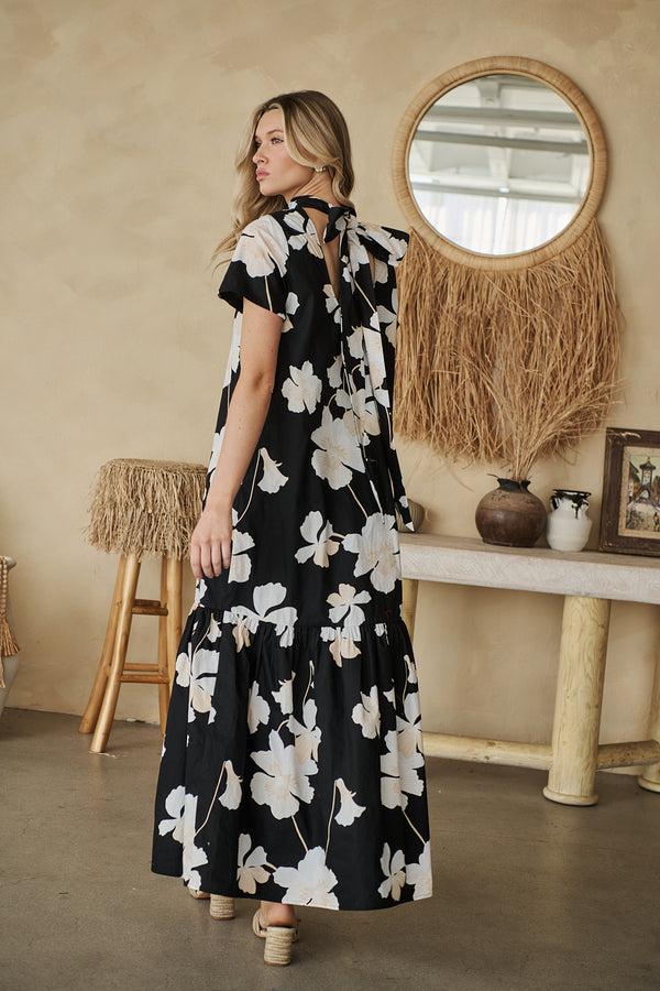 sugarlips Medina Floral Dime Mockneck Maxi Dress