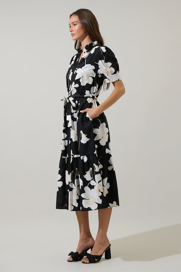 Sugarlips Medina Floral Giles Button Up Midi Dress