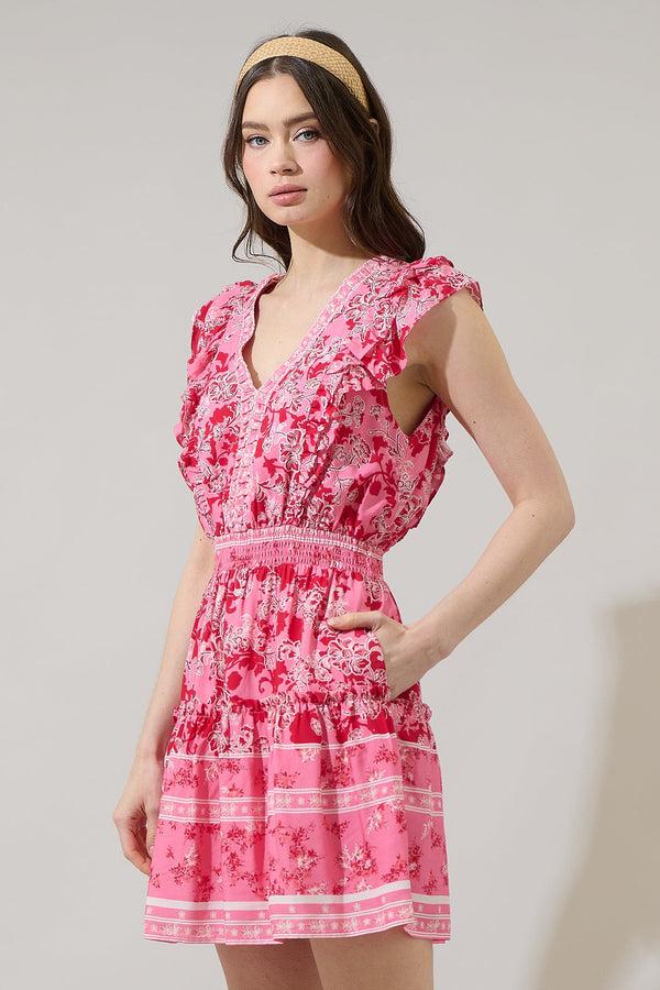 Sugarlips Meg Floral Tera Ruffle Mini Dress