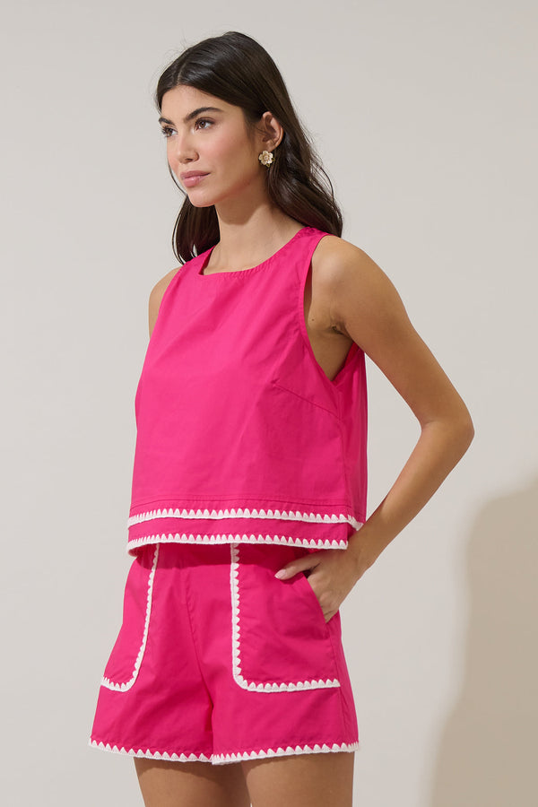 Sugarlips Megan Embroidered Crop Top