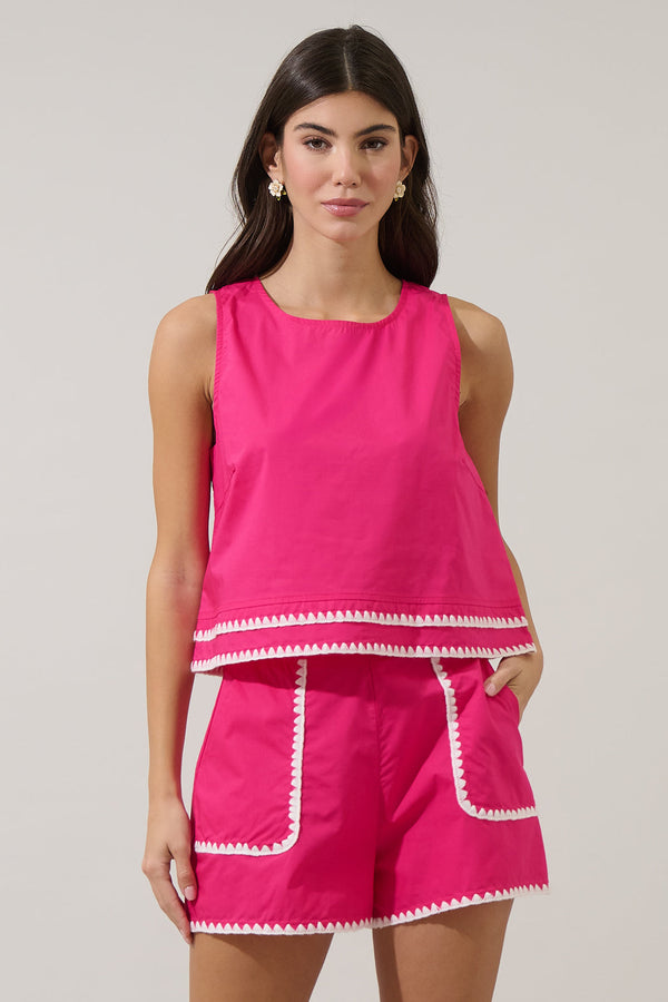 sugarlips Megan Embroidered Crop Top