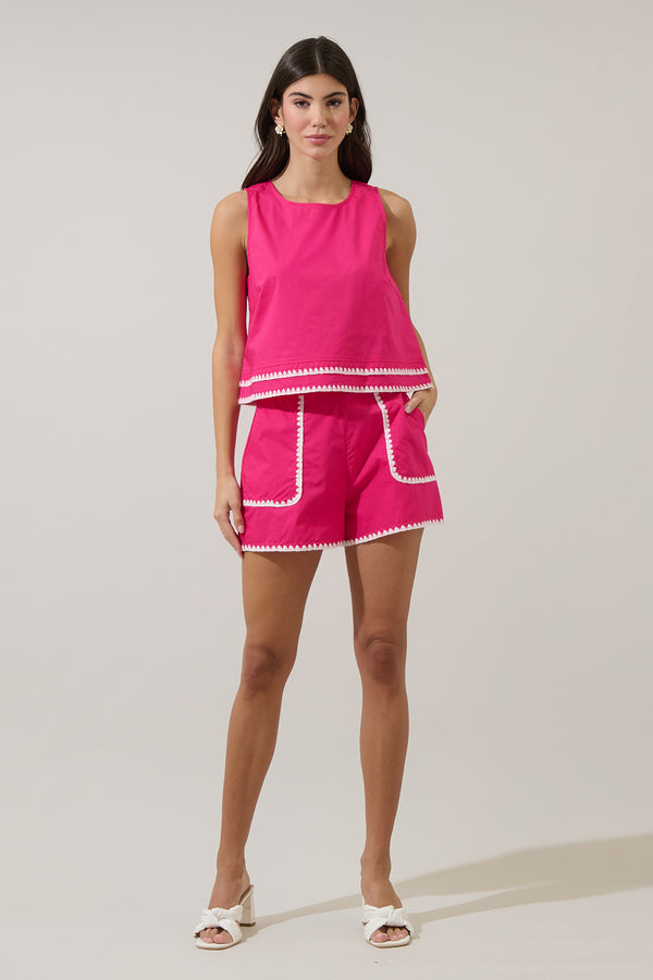 Sugarlips Megan Embroidered High Waisted Shorts