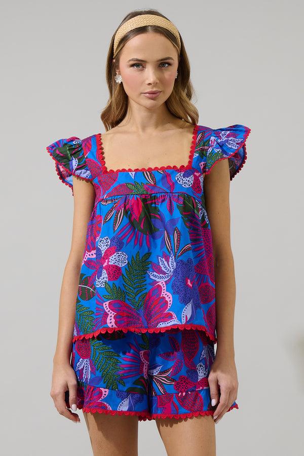sugarlips Mela Tropics Ada Ruffle Top