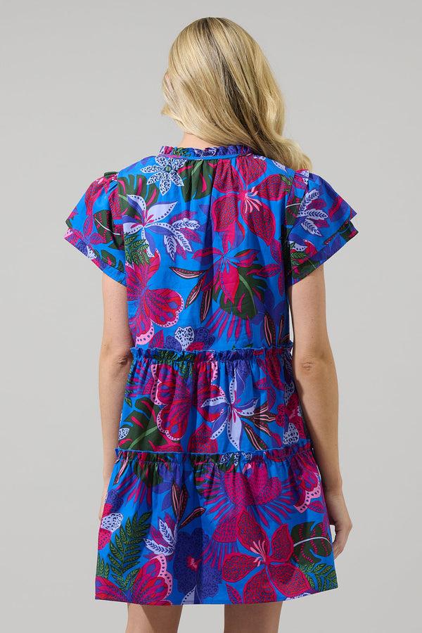 Sugarlips Mela Tropics Empire Tiered Mini Dress