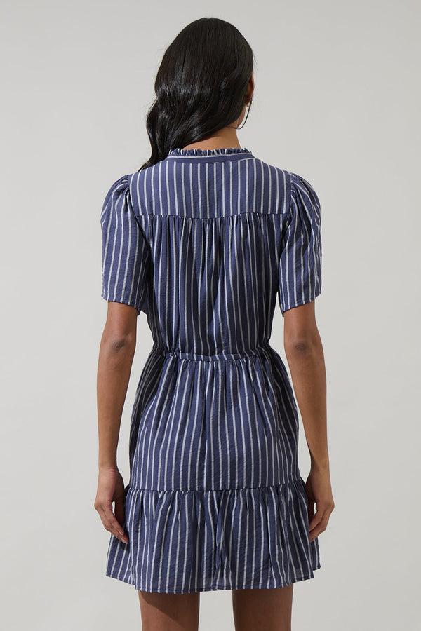 Sugarlips Melen Stripe Amo Button Up Mini Dress