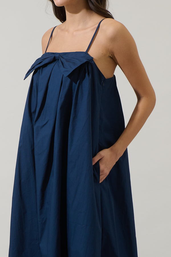 Sugarlips Melly Pleated Bow Maxi Dress