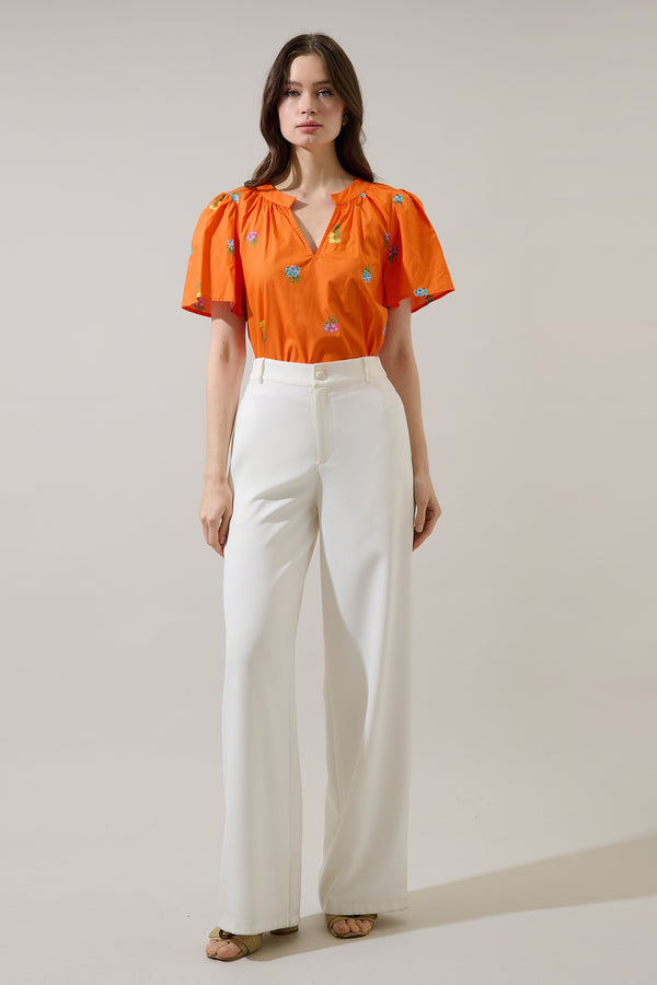 Sugarlips Mely Puff Sleeve Top Denvie Floral