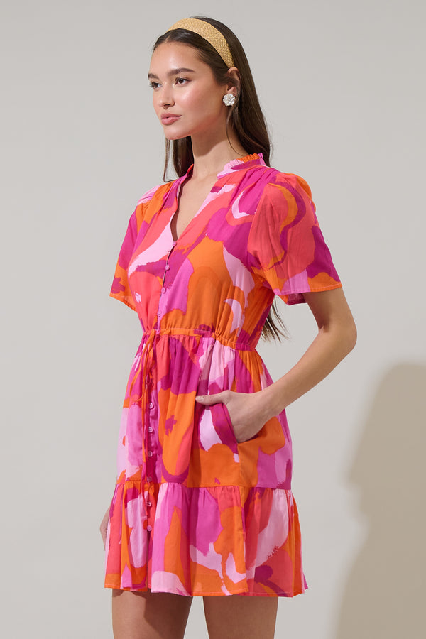 Sugarlips Merim Floral Amo Button Up Mini Dress