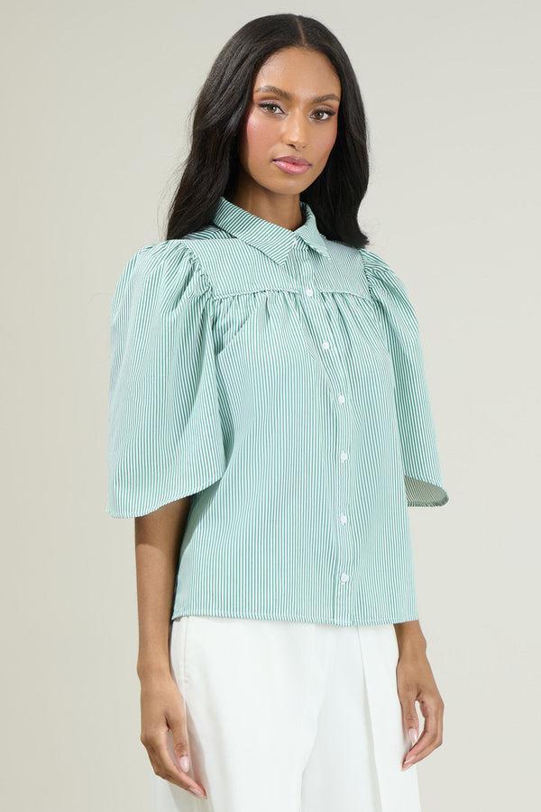 Sugarlips Mertha Striped Collared Top