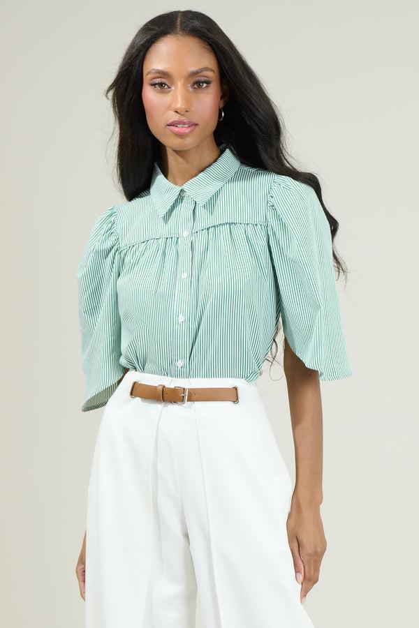 sugarlips Mertha Striped Collared Top