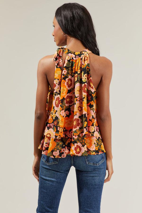 Sugarlips Mesa Floral Halter Neck Blouse