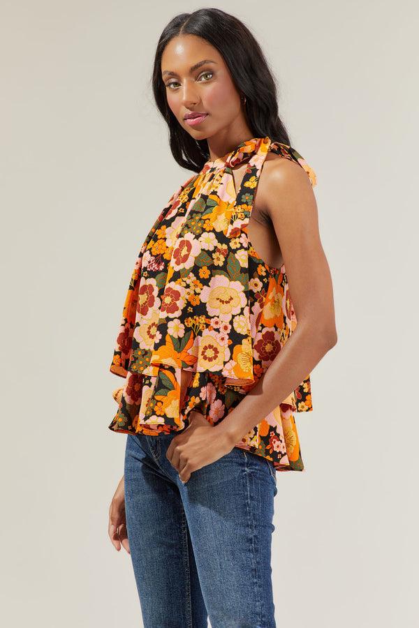 Sugarlips Mesa Floral Halter Neck Blouse