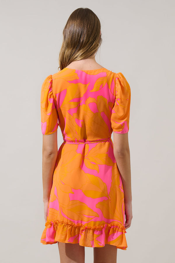 Sugarlips Mexia Floral Daisie Wrap Mini Dress