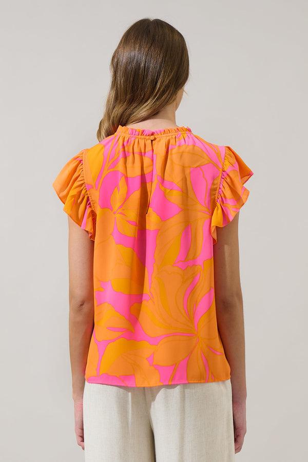 Sugarlips Mexia Floral Dorie Ruffle Blouse