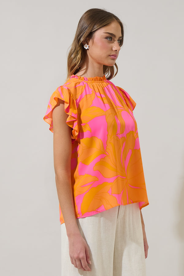 Sugarlips Mexia Floral Dorie Ruffle Blouse