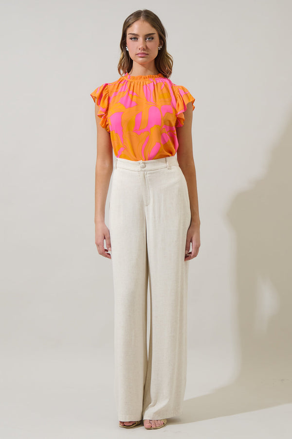 Sugarlips Mexia Floral Dorie Ruffle Blouse