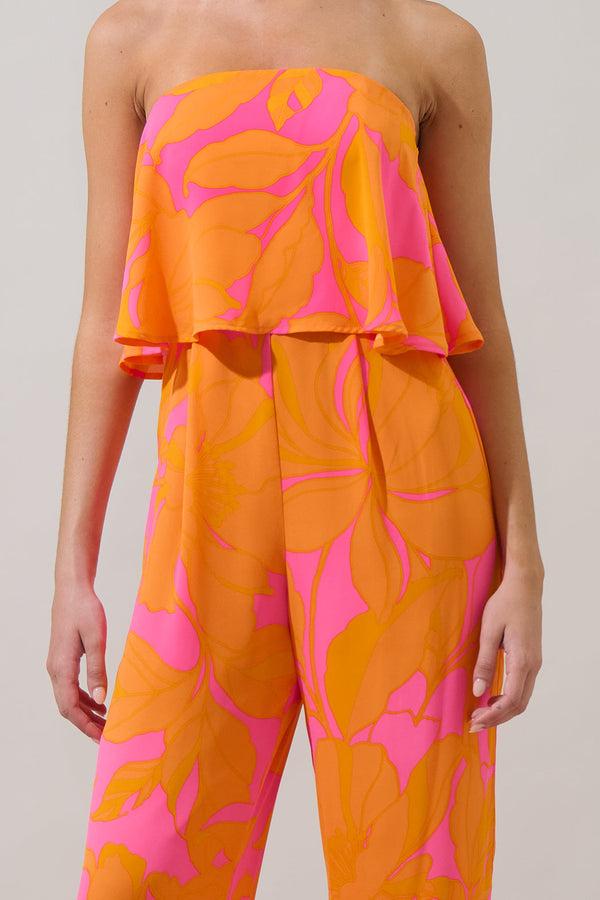 Sugarlips Mexia Floral Elvie Strapless Jumpsuit