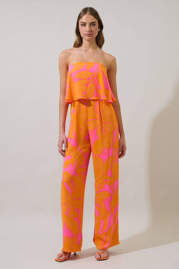 sugarlips Mexia Floral Elvie Strapless Jumpsuit
