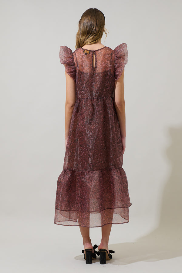 Sugarlips Mey Organza Roice Flutter Midi Dress