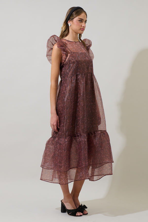 Sugarlips Mey Organza Roice Flutter Midi Dress