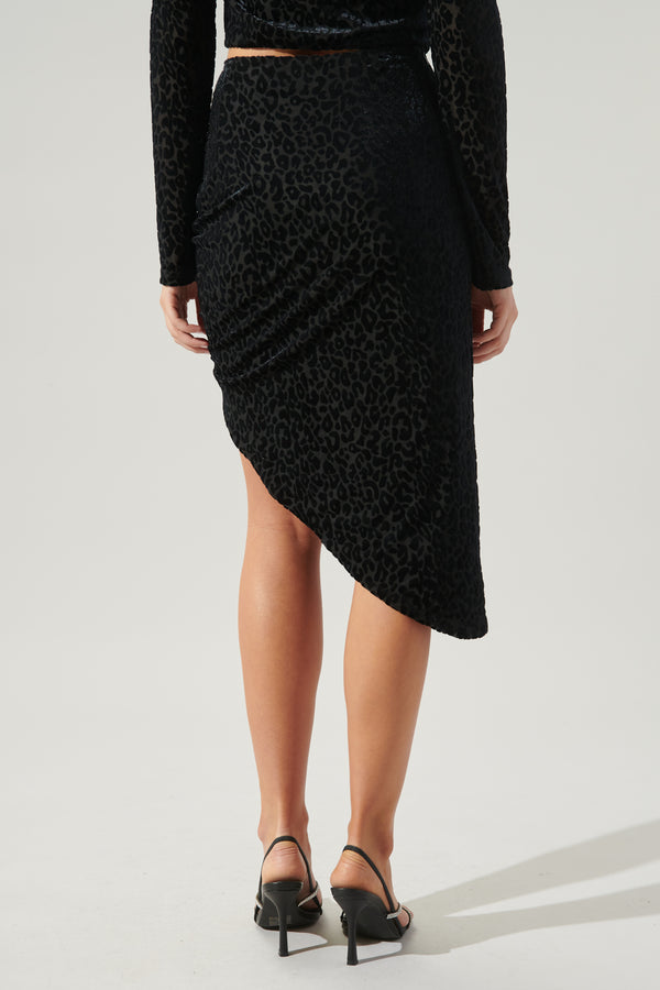 Sugarlips Midnight Prowl Asymmetrical Ruched Skirt